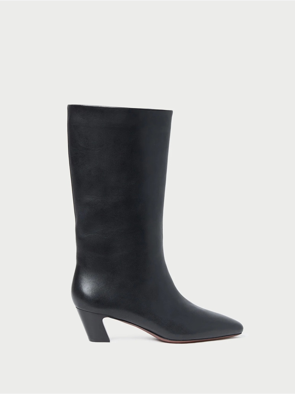 Loeffler Randall Cleo Black Leather Mid−Calf Boot